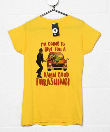 Damn Good Thrashing Fitted Womens T-Shirt 8Ball